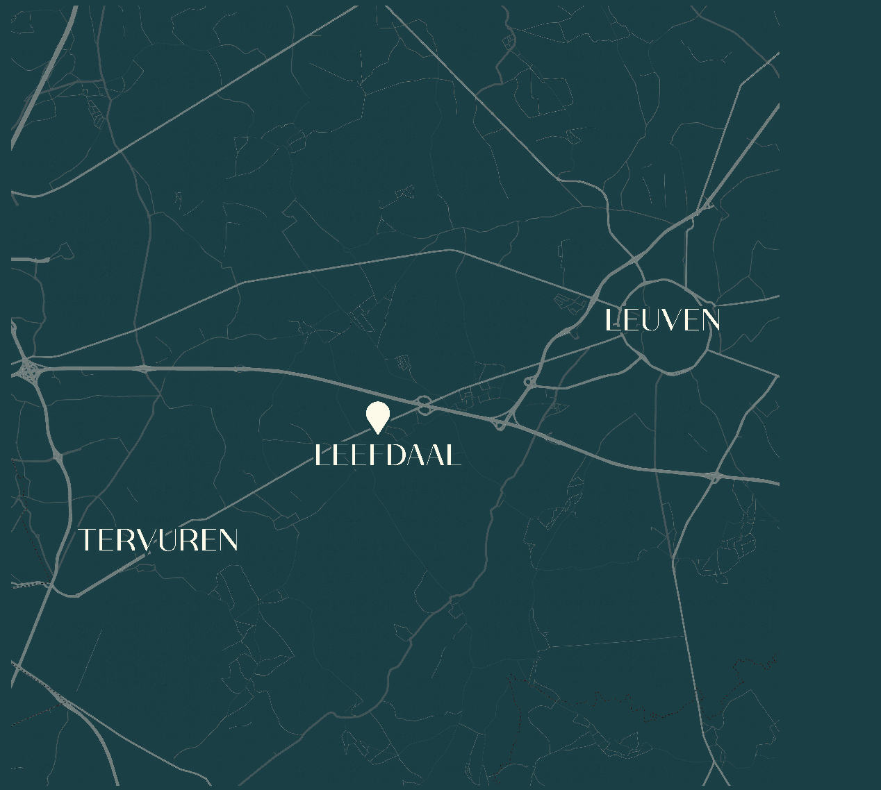 Locatie Voerhof op de kaart – Dorpstraat Leefdaal, tussen Brussel (Tervuren) en Leuven