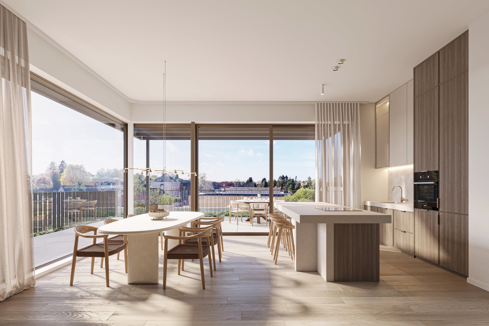 Ruim penthouse appartement Voerhof Leefdaal – lichte leefruimte met terras